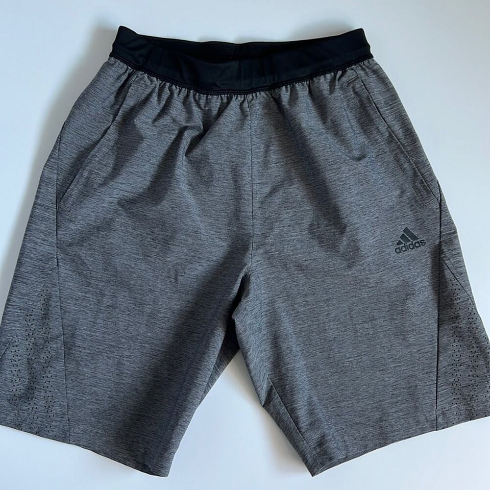 ADIDAS gray black activewear shorts small - Picture 2 of 5